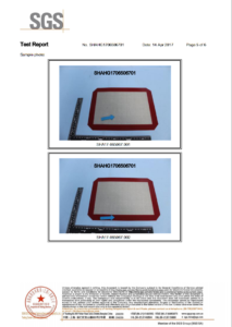 LFGB Certificate for Silicone baking mat by SGS